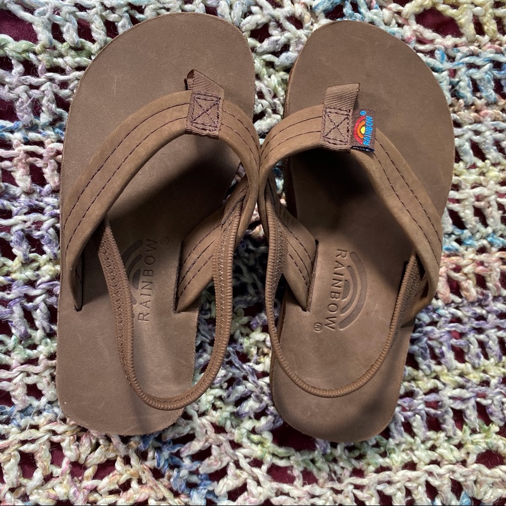 RAINBOW - Little Kids Single Layer Leather Sandal